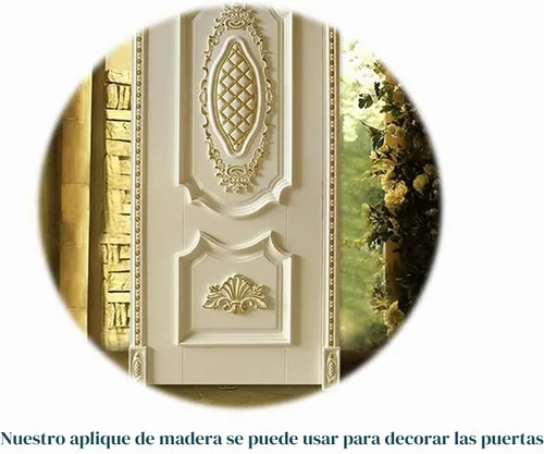Vista 7 de Apliques de madera tallada de larga duración sin pintar para marco de muebles (01, 30x7cm/11.81x2.76pulgadas)