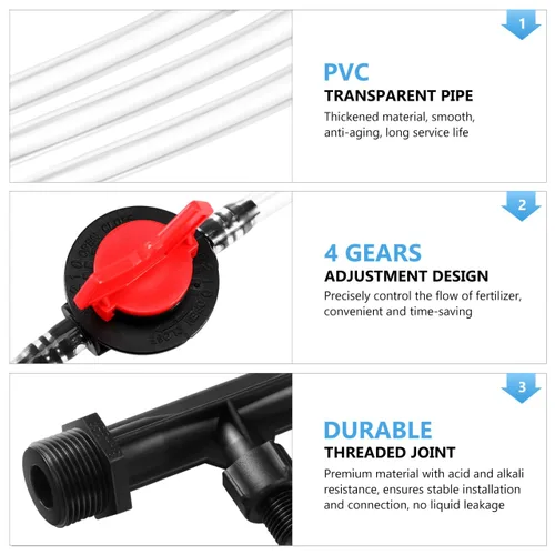 Vista 5 de DOITOOL Inyector de fertilizante Venturi de 3/4 pulgadas para riego por goteo, inyector Venturi Mezclador de fertilizante Filtro de tubo de agua