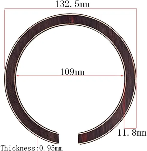 Vista 8 de Healifty - Tiras curvadas para guitarra acústica de 5.21 pulgadas, incrustaciones de madera laminada para accesorios populares y clásicos