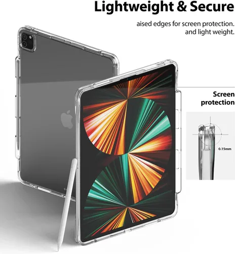 Vista 14 de Ringke Fusion Plus [Funda + soporte para lápices] compatible con iPad Pro 12.9 (6ª generación 2022, 5ª generación 2021), parte trasera dura