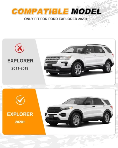 Vista 2 de Estribos aptos para Ford Explorer Base ST XLT Limited Platinum ST-Line Timberline 2020-2026 con aletas de barro