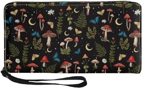 Vista 9 de Coldinair Cartera de piel sintética con cierre de cremallera para mujer, con bloqueo RFID, monedero para teléfono con correa para viaje, Añade tu