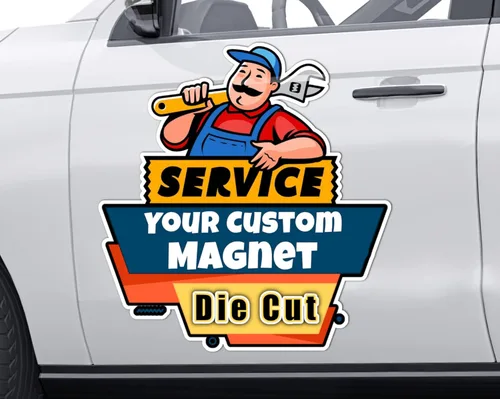 Vista 5 de Letrero magnético personalizado para automóvil troquelado Logotipo personalizado para tu automóvil, furgoneta, camión Anuncia tu negocio