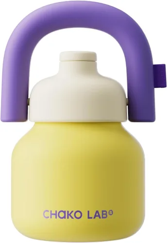 Vista 10 de CHAKO LAB Botella de agua con popote y asa de transporte, forro de cerámica al vacío de boca ancha, reutilizable, a prueba de fugas y sin BPA, 33
