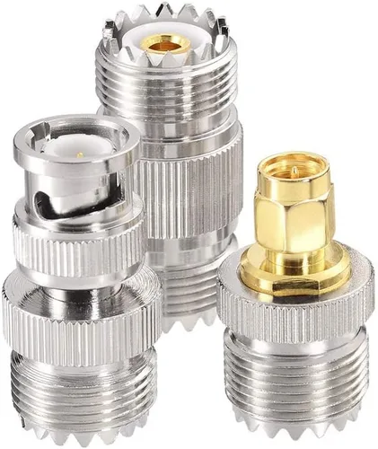 Vista 2 de SUPERBAT Cable PL259 RG58 coaxial de 20 pulgadas, puente UHF PL-259+3 piezas SMA/BNC/SO239 Kit adaptador para radio CB Jamón Medidor SWR