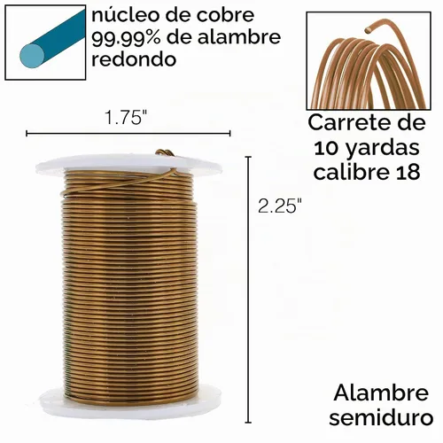 Vista 4 de The Beadsmith Copper Jewelry Wire Latón envejecido