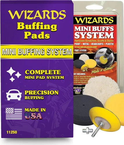Vista 15 de Wizards 11204 Almohadilla de pulido de espuma amarilla – Almohadilla de pulido para búfer orbital – Corrección de pintura automática – Accesorio DA
