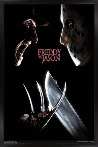 Vista 8 de Trends International Freddy vs. Jason - Póster de pared de una hoja, 14.725 x 22.375 pulgadas, versión enmarcada de madera de granero