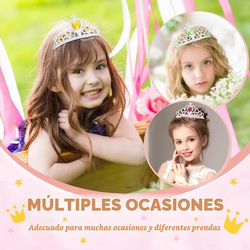 Vista 6 de Juego de 30 tiaras de corona de princesa para niñas, tiaras de plástico a granel, disfraz de fiesta, accesorios de cumpleaños para niños