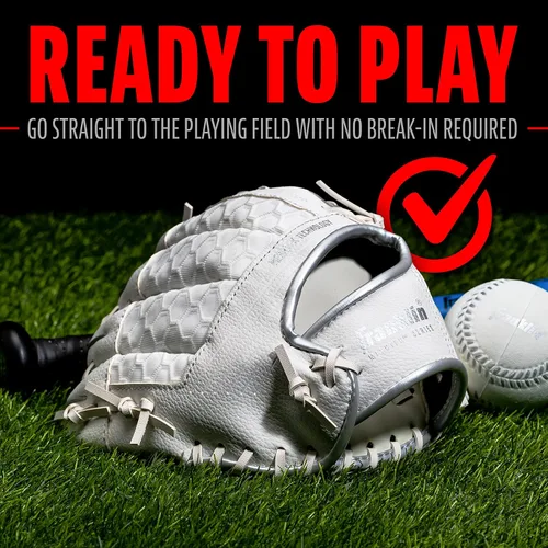 Vista 4 de Franklin Sports - Juego de guante de béisbol para niños + juegos de pelota de espuma - Guantes de teeball Meshtek para niños + bebés - Lanzamiento