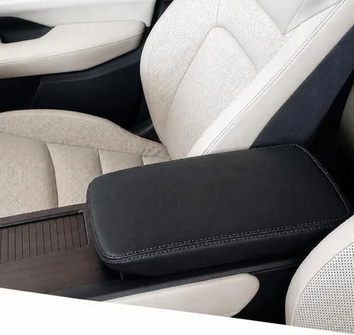 Vista 109 de Great-luck Funda de cuero para consola central, almohadilla para reposabrazos, accesorios de cubierta de caja (costuras rojas) para BMW X1 2023 2024