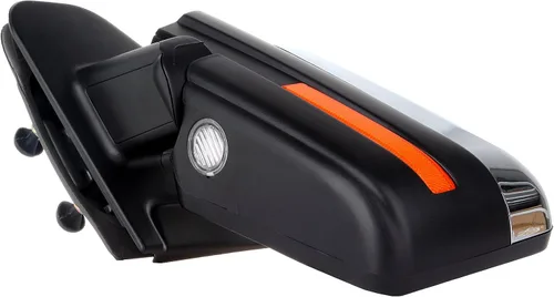 Vista 5 de Espejos de remolque con carcasa cromada calefactable ajustable con espejos de remolque de rayas reflectantes, compatibles con Ford 2004-2014