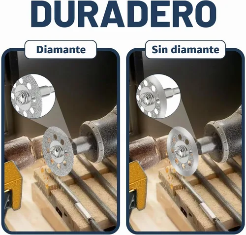 Vista 5 de 10 unids diamante de corte de la rueda de corte discos recubiertos herramientas rotativas W/mandril 0.866 in para Dremel