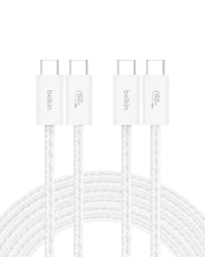 Vista 19 de Belkin Cable USB C a USB C, 3.3 pies, 60 W, cargador tipo C, cable de carga para iPhone, suave, trenzado, flexible para iPhone 16, Galaxy S25, Pixel