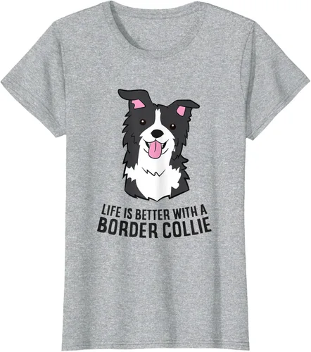 Vista 26 de Camiseta Border Collie Owner Life Is Better With a Border Collie Dog, Blanco, S