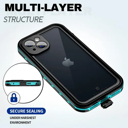 Vista 8 de BEASTEK TRE - Funda impermeable para Apple iPhone 13, a prueba de golpes, con certificación IP68, con protector de pantalla integrado, cubierta
