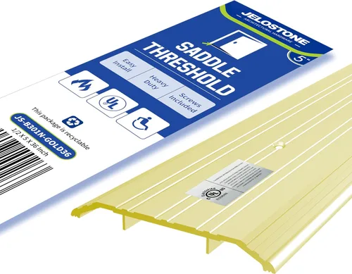 Vista 8 de Umbral de puerta de aluminio comercial resistente de 5 pulgadas de ancho x 1/2 pulgadas de alto x 36 pulgadas de largo (molino de aluminio)