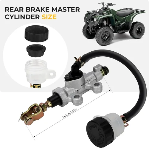 Vista 3 de M MATI Cilindro maestro de freno trasero para Yamaha Wolverine 350 450 Grizzly 300 400 450 660 Kodiak 400 450 YFM 5KM-2583V-00-00