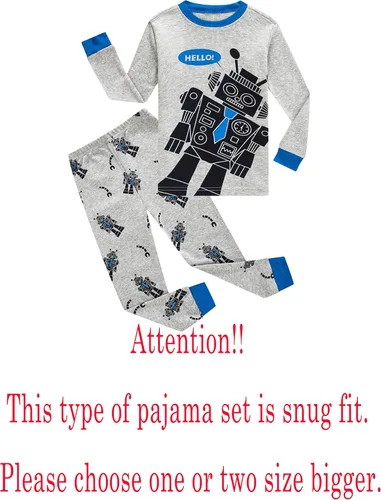 Vista 2 de Family Feeling - Conjunto de pijama de manga larga, diseño 100% de algodón, para niños pequeños