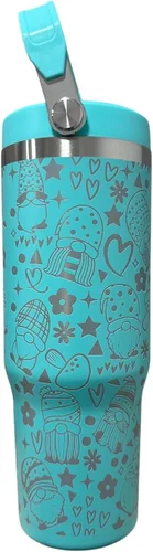 Vista 11 de Botella de agua de acero inoxidable de 40 oz taza Longhorn Bottle Bull Tumbler Cow Gift Western Water Bottle Cup (24oz Cream(90)-Longhorn (D35))