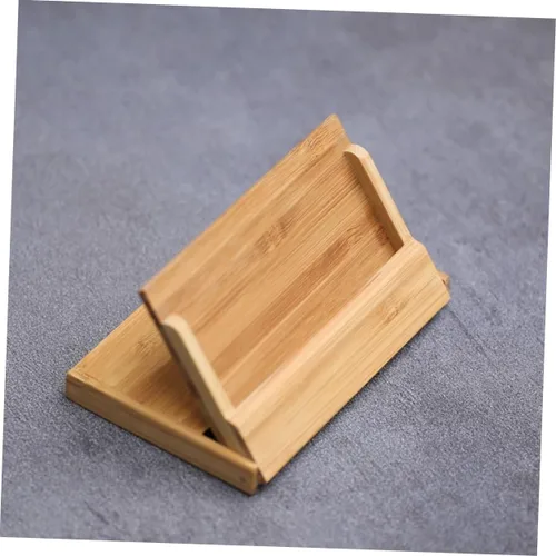 Vista 2 de Zerodeko Soporte de tarjeta de visita vintage Caja de almacenamiento de tarjetas de visita de bambú de madera