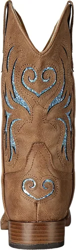 Vista 3 de ROPER Botas unisex con purpurina Breeze Western para niños, Beige Bronceado
