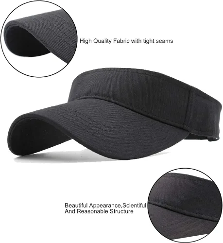 Vista 3 de Regilt Lightweight Sun Visors for Women, Adjustable Men's and Women's Sun Protection Solid Sports Visors