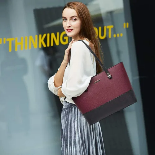 Vista 6 de Bolso de mano de moda para mujer, bolso de hombro, asa superior, juego de 4 piezas