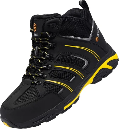 Vista 7 de DKMILY DRY Botas de seguridad impermeables para hombre, botas de trabajo con puntera de acero, antideslizantes, disipativas estáticas