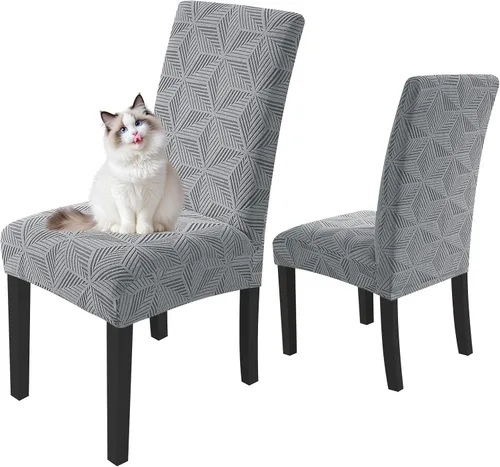 Vista 65 de YEMYHOM Funda elástica para silla con respaldo de 1 pieza con diseño jacquard más reciente, funda para silla con respaldo antideslizante, protector