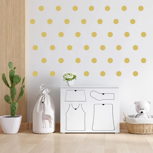 Vista 8 de Calcomanías de pared multicolor y mate, puntos de vinilo de 2 pulgadas, paquete de 100 calcomanías de pared para despegar y pegar (azul bebé)