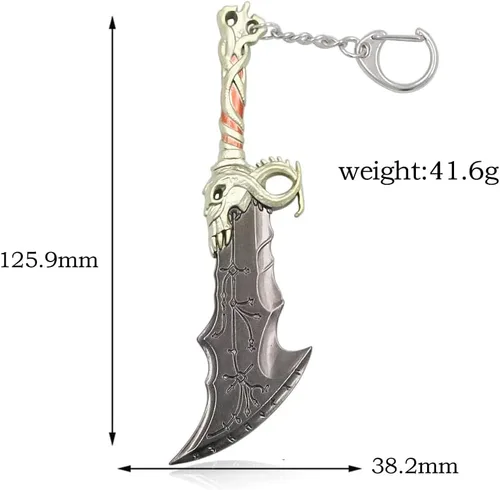 Vista 2 de God of War Llaveros Kratos Blades of Chaos & Leviathan Axe Charm Regalos para niños, adolescentes, hombres, mujeres fans