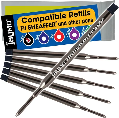 Vista 7 de Jaymo Repuesto para Sheaffer K 99335 - Medidas 3.75 in / 95 mm de largo - Recambio de bolígrafo - 12 negro