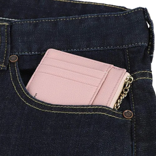 Vista 7 de Cartera minimalista para mujer, 8 tarjetas, monedero, monedero, bolsillo frontal, Casual