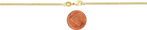 Vista 5 de Barzel Collar de cadena de oro chapado en oro de 18 quilates eslabones cubanos de 0.079in, 0.118in, 0.157in, 0.197in, para mujeres u hombres