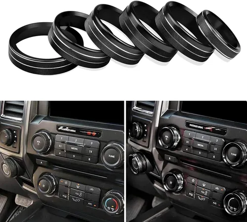 Vista 7 de Cubierta de perilla para interruptor de control de clima F150 AC/remolque/4WD/VOL/botón de afinación interior consola central accesorios compatibles
