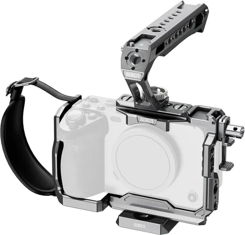 Vista 10 de SIRUI Jaula para cámara Sony FX 3 FX30 con abrazadera de cable para correa de muñeca para riel HDMI NATO, placa QR para Arca-Swiss, compatible