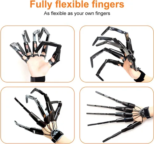Vista 3 de Guantes de Halloween: dedos de calavera articulados garras del diablo para cosplay, manos fantasmas, ajuste para todos los dedos, flexibles