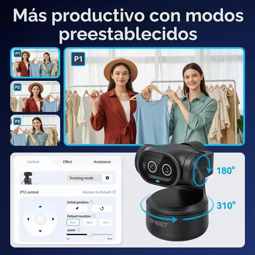 Vista 8 de EMEET PIXY Cámara PTZ con doble cámara 4K y control remoto