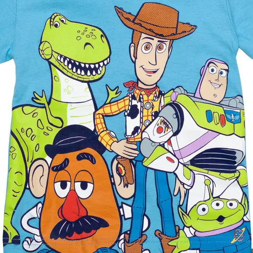 Vista 6 de Disney Pixar Cars Mickey Mouse King Toy Story Buzz Lightyear - Conjunto de camiseta gráfica y pantalones cortos de rizo francés