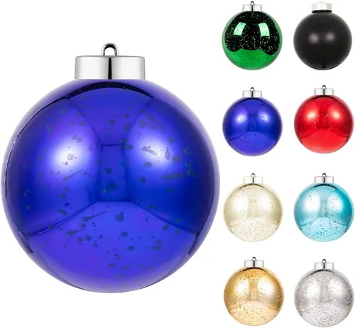Vista 56 de XmasExp Juego de 24 mini esferas de Navidad inastillables para bolas de árbol de Navidad, 1.18 pulgadas (negro)