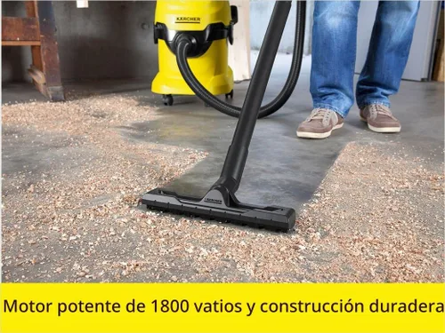 Vista 7 de Karcher WD4 aspiradora para agua y polvo, multiuso, con motor de 1800 V, diseño que ahorra espacio.