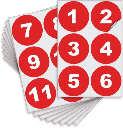 Vista 11 de iSYFIX Calcomanías negras de números consecutivos – 1 a 50, 1 pulgada, 1 juego – Vinilo autoadhesivo de alta calidad ideal para inventario