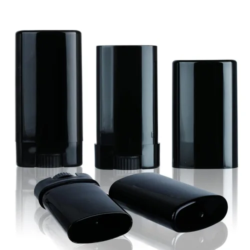 Vista 6 de 10 unidades de plástico vacíos de 15 g/0.5 oz tamaño de viaje transparente ovalado tubo de bálsamo labial desodorante tubo de 0.5 fl oz tubo