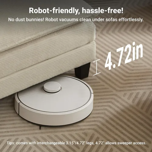 Vista 4 de Amsleekey Sofá Seccional Modular, 111.5" en Forma de U de Pana Cómodo Sofás Seccionales para Sala de Estar, Sofás Nube de 3 Plazas con 2 Otomanas