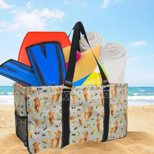 Vista 421 de NGIL Bolsa de comestibles reutilizable extra grande plegable de gran tamaño para comestibles, almacenamiento, picnic, playa, Estampado