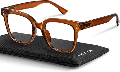 Vista 19 de miyya Gafas de luz azul para mujeres y hombres – Monturas gruesas de gran tamaño bloqueador de luz UV y azul, accesorios elegantes para gafas