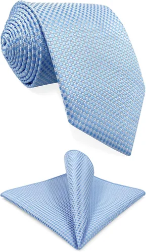 Vista 7 de S&W SHLAX&WING Conjunto de corbata de color sólido y pañuelo de bolsillo para hombre