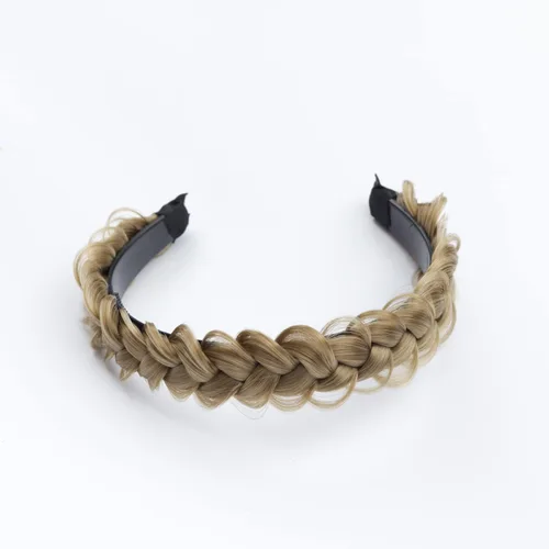 Vista 7 de RPZL (Rubio caramelo 8/14) Diademas trenzadas de cabello sintético – Diadema trenzada ligera y antideslizante – Dos hebras de 4 pulgadas de ancho