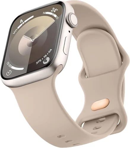 Vista 10 de Mugust - Correas deportivas compatibles con Apple Watch de 42mm, 41mm, 45mm, 49mm, 40mm, 44mm, 38mm, 42mm y 46mm, correa impermeable de silicona